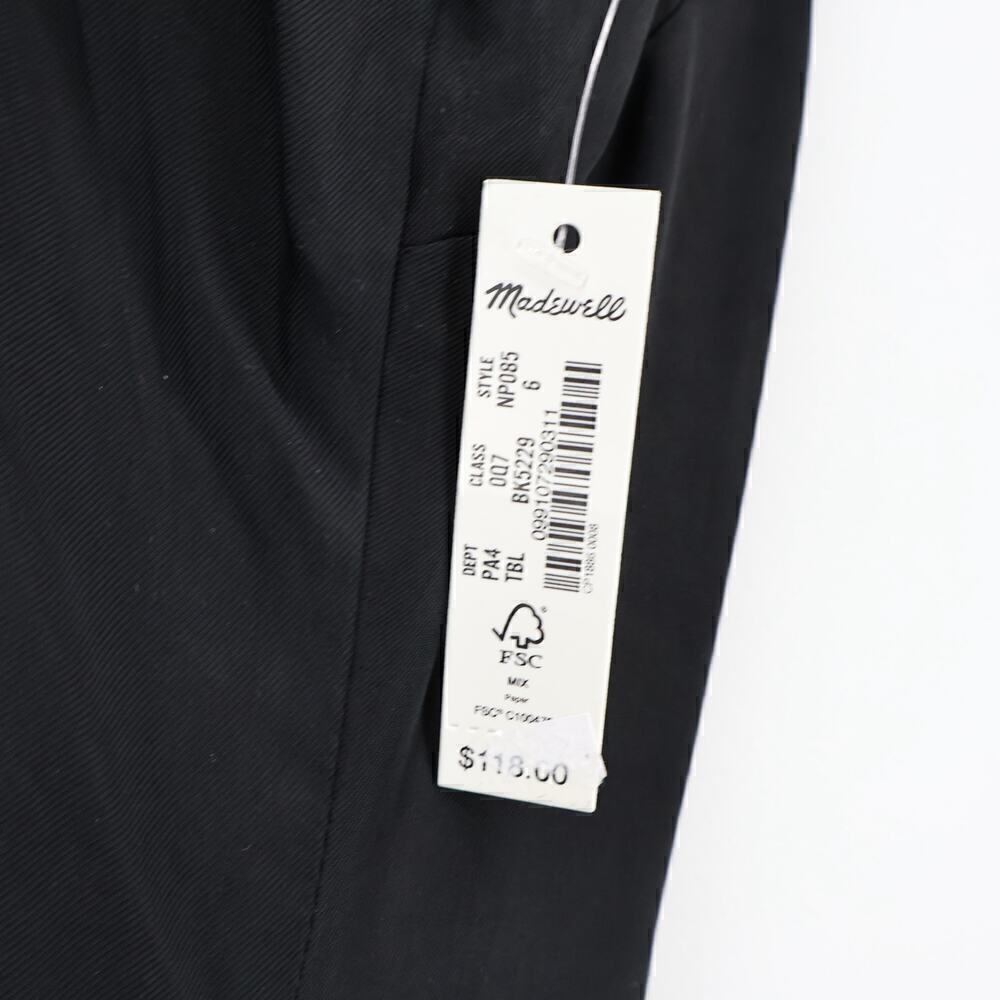 Madewell Crisscross Midi Slip Dress in Cupro-Blend True Black Size 6 NWT - Picture 6 of 9